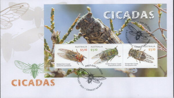 AUSTRALIA - 2022 'CICADAS' Miniature Sheet First Day Cover [F1084]