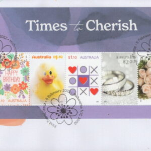 AUSTRALIA - 2022 'TIMES TO CHERISH' Miniature Sheet First Day Cover [F1103]