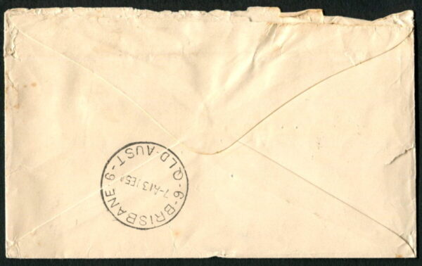 AUSTRALIA - 1938 1d POSTAGE DUE 'GREEN & RED' Block of 4 on Cover [A9051]