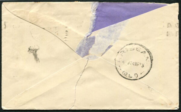 AUSTRALIA - 1933 2d x2 POSTAGE DUE 'GREEN & RED' pair on Cover [A9060]