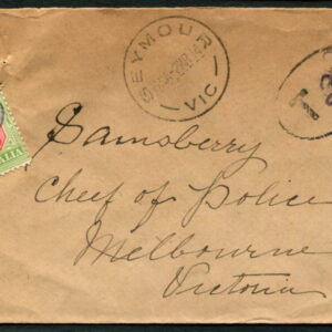 AUSTRALIA - 1914 2d POSTAGE DUE 'GREEN & RED' on Cover [A9068]