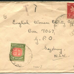 AUSTRALIA - 1959 1d POSTAGE DUE 'GREEN & RED' on Cover [A9071]
