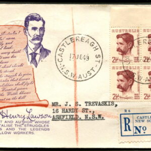 AUSTRALIA - 1949 'Henry Lawson' Registered First Day Cover [A9100]